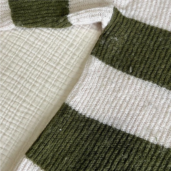 Madewell Green and White Striped Sweater - Picture 7 of 8